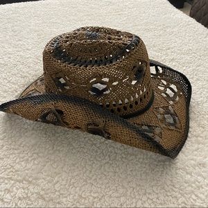 Brown and black cowboy hat